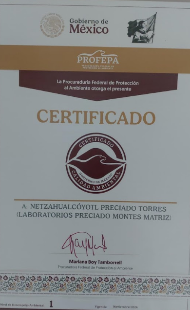 CERTIFICADO CALIDAD AMBIENTAL 